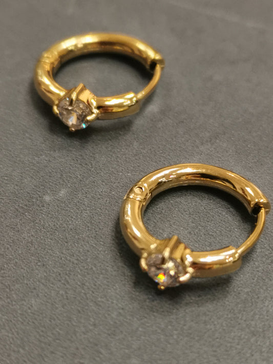 One Stone Ohrringe | 18K vergoldet: gold